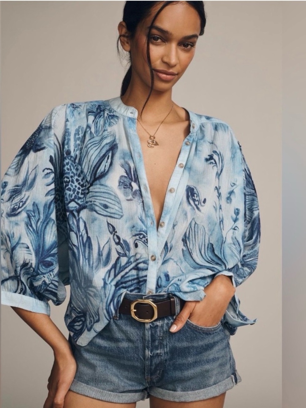 Pilcro by Anthropologie The Sidney Batwing Blouse Size 1X